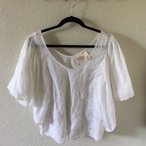 White embroidered boho top
