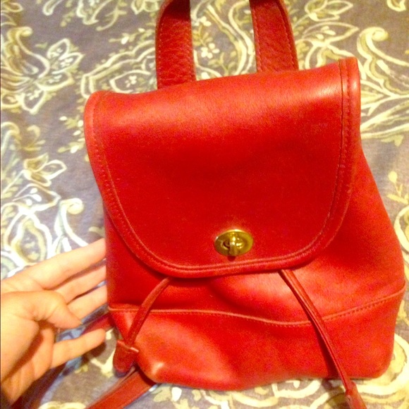 Leather coach backpack