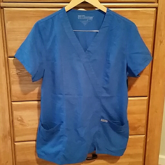SOLD Royal Blue Greys Anatomy Scrub Top - Picture 1 of 4