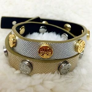 Tory Burch Double Wrap Logo Bracelet
