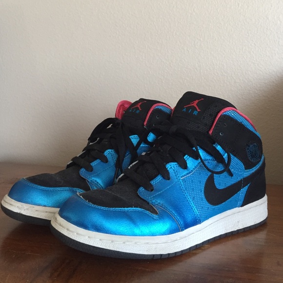 Pink and Blue Nike Air Jordans