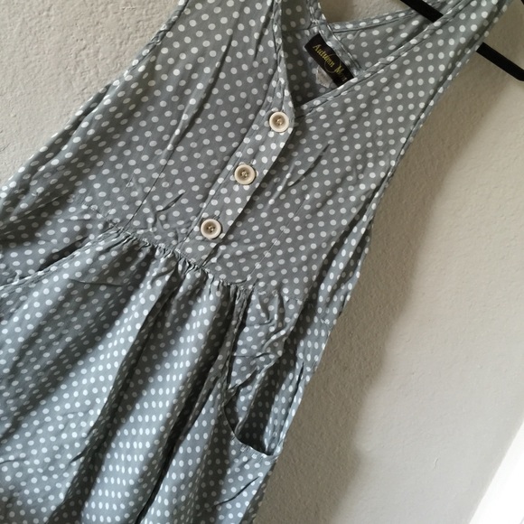 Vintage teal polka dot dress - Picture 3 of 4