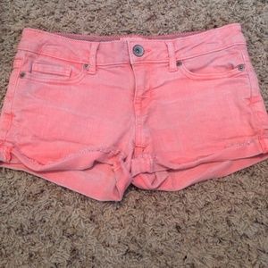 Aeropostale coral jean shorts