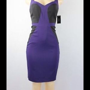CENIA NEW YORK Purple Colorblock Sleeveless Dress