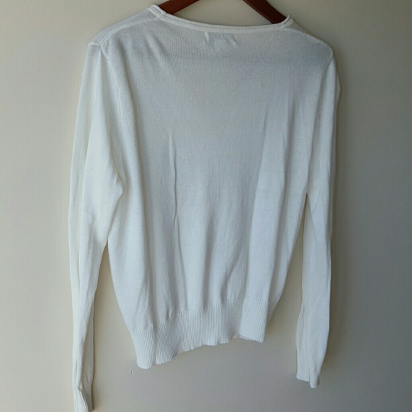 Mendecino Button-up Cardigan White sz M - Picture 3 of 4