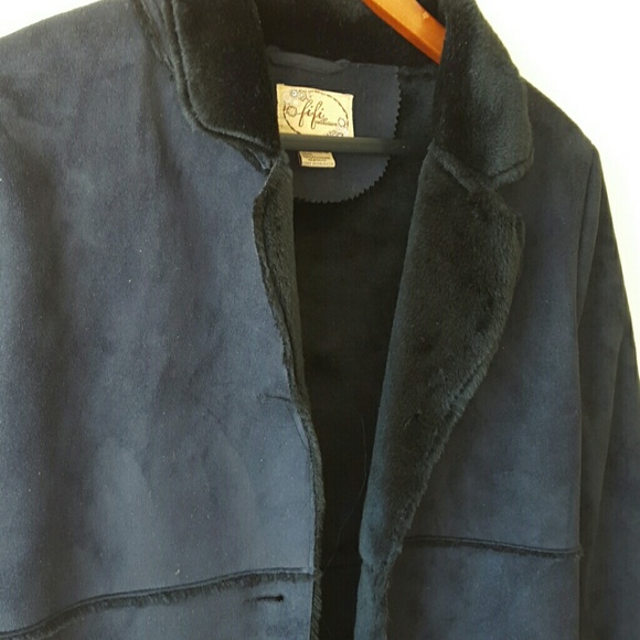 Fifi Collection Shearling Black Coat - Picture 2 of 4