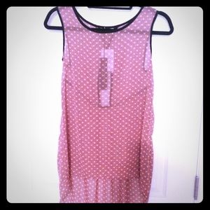 Polka Dot Top Lined In Black