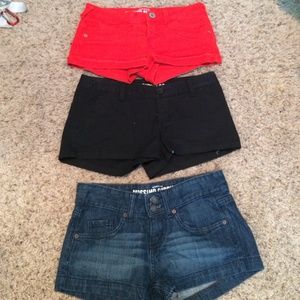 3 pairs of jean shorts