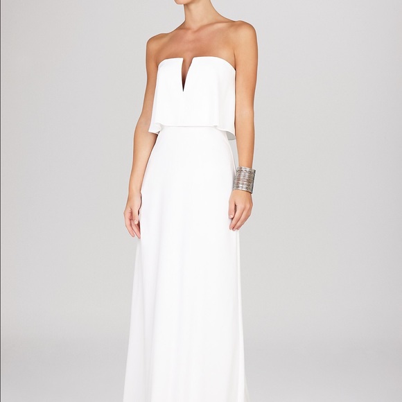 NWT BCBG White Alyse Strapless Gown Size 0