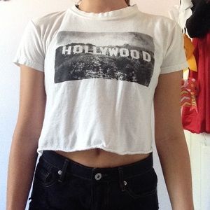 Cropped Hollywood tee