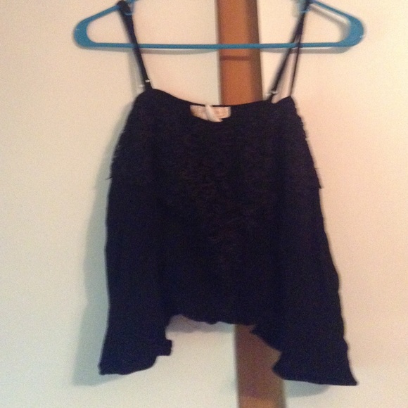 Loose black lacy crop top - Picture 1 of 3