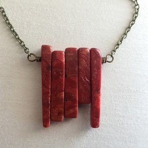 Coral Long Layering Necklace