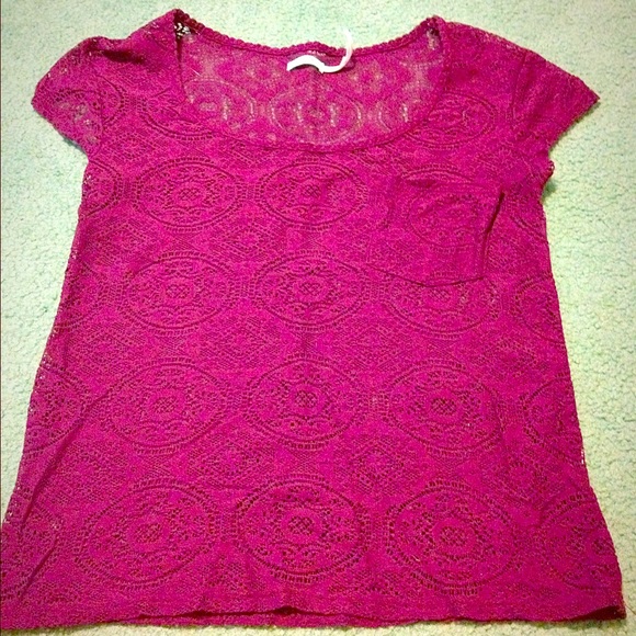 Burgundy Lace Shirt