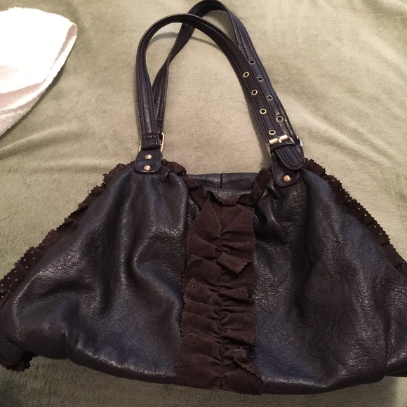Leather Laced Brown Purse