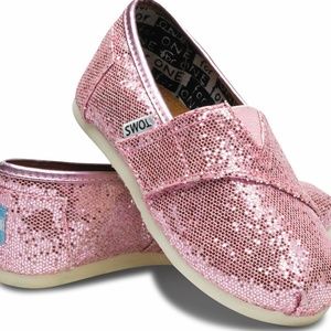 Pink Glitter Toms