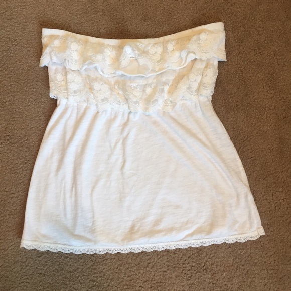 White lace tube top
