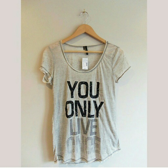 Rhinestone YOLO Burnout Tee