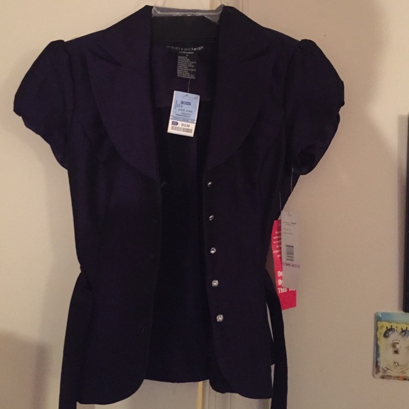 Purple short sleeve blazer