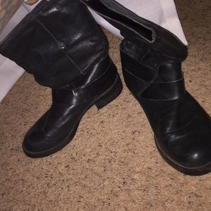 Black combat boots