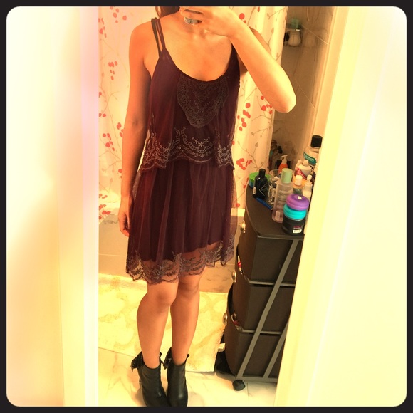 Dark purple lace dress