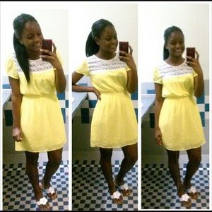 Yellow lace dress