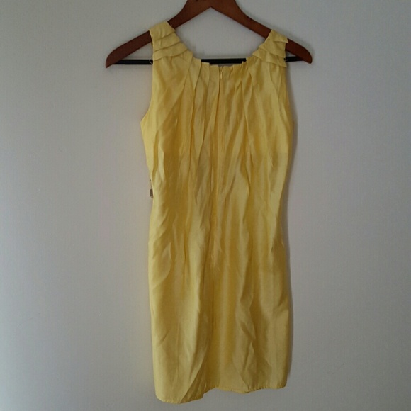 Yellow Ruffled/Darted Boat Neck Dress - Picture 3 of 3
