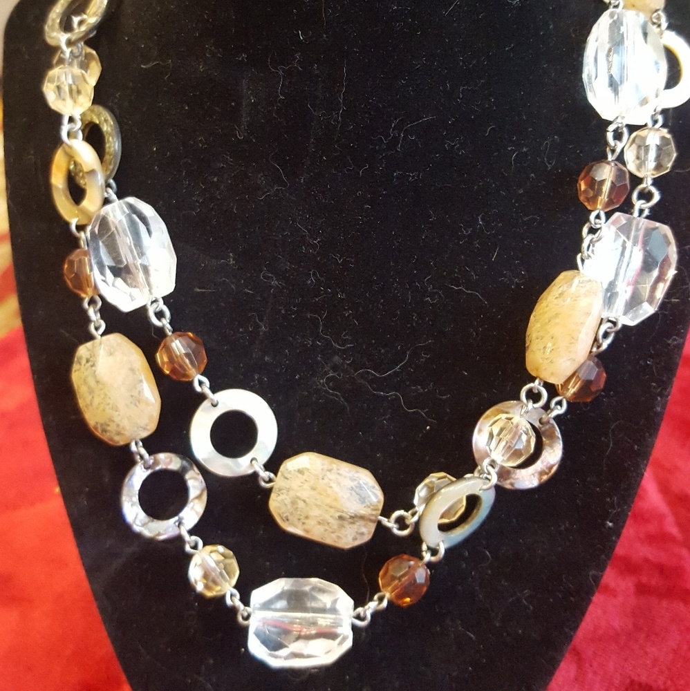 Lia sophia long beaded necklace