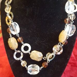 Lia sophia long beaded necklace