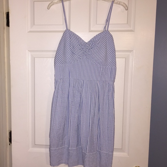 White and Blue Stripped Summer Dress