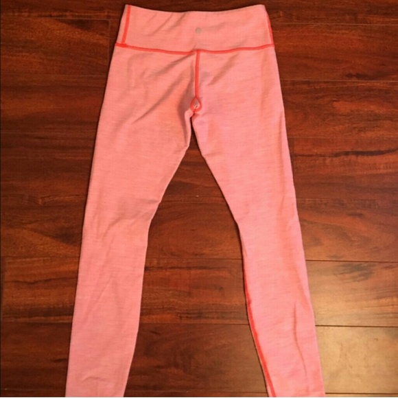 ❌SOLD❌Orange Pop/Coral Pink Lululemon Wunder Under Pant - Picture 2 of 3