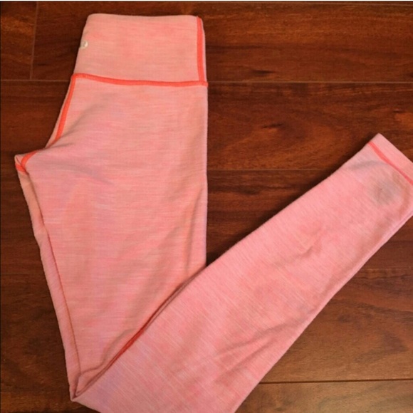 ❌SOLD❌Orange Pop/Coral Pink Lululemon Wunder Under Pant - Picture 3 of 3