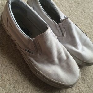 White slip on vans