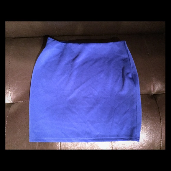 Deep blue pencil skirt