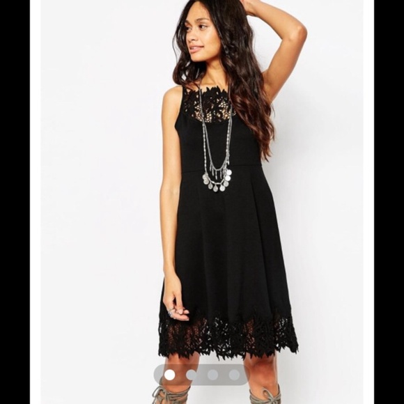 Free People Black Fit n Flare Dress