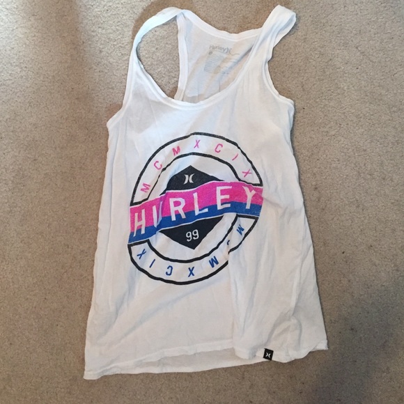 Cute white Hurley racer back tank top