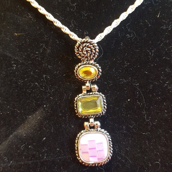 Lia sophia pendant purple and green stones - Picture 4 of 6