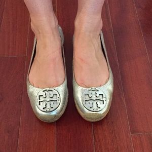 Tory Burch Silver Espadrilles Flats