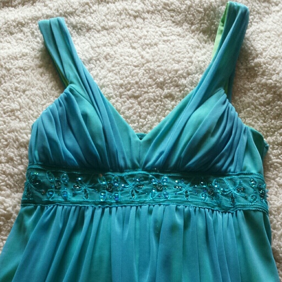 Teal Dress with Beading
