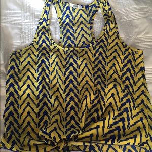 Yellow navy blue summer shirt