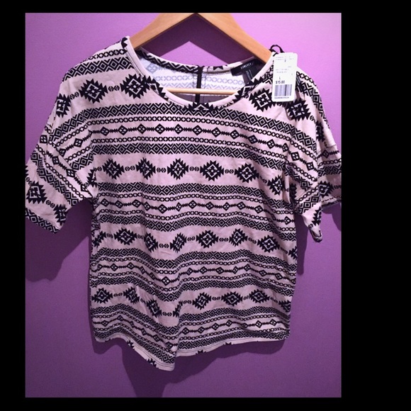 Tribal top with zipper on back