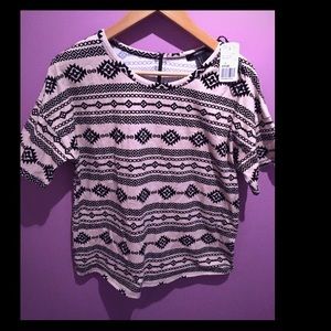 Tribal top with zipper on back