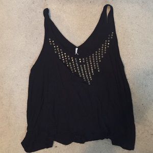 Black tank with gold studs