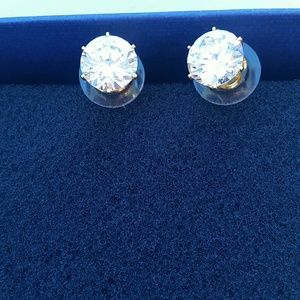 Large cubic zirconia stud earrings
