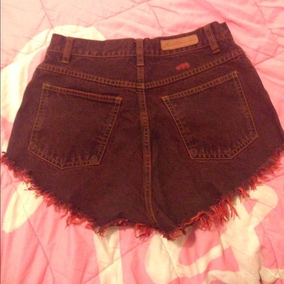 FINAL SALE! Red High Waisted Shorts - Picture 2 of 4
