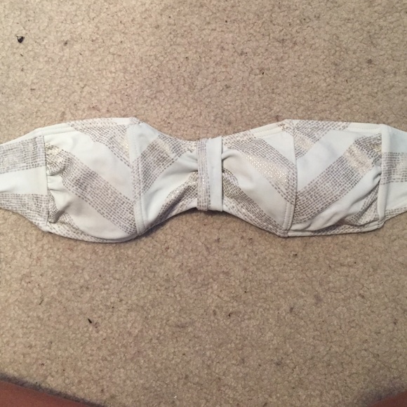 Chevron gold and white bikini bandeau