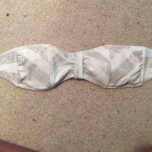 Chevron gold and white bikini bandeau