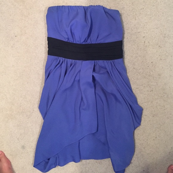 Royal blue strapless dress