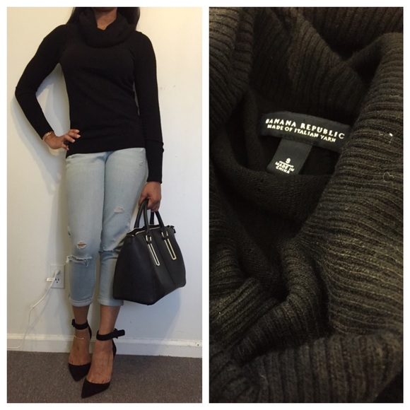 Black Cowl Neck Banana Republic L/S Sweater Sz S