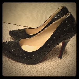 Black studded heels