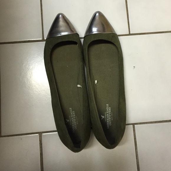 Olive green flats